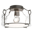 Hubbardton Forge 2020 Dark Smoke Water Glass (LL) Bow Medium Semi-Flush