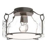 Hubbardton Forge 2020 Dark Smoke Water Glass (LL) Bow Medium Semi-Flush