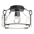 Hubbardton Forge 2020 Black Water Glass (LL) Bow Medium Semi-Flush