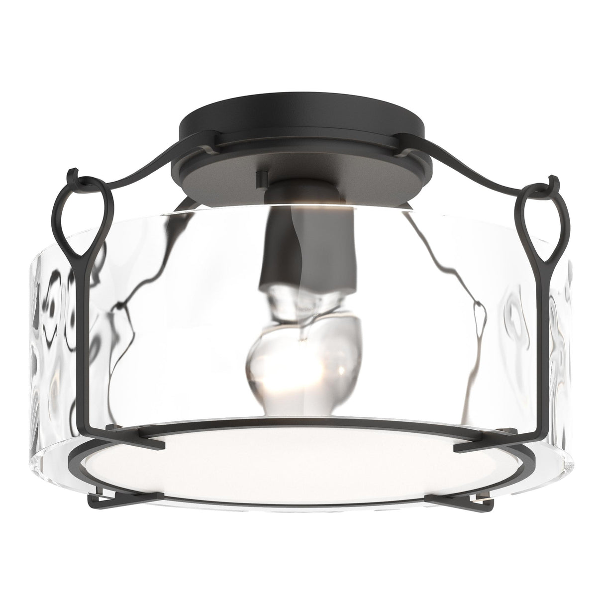 Hubbardton Forge 2020 Black Water Glass (LL) Bow Medium Semi-Flush