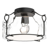 Hubbardton Forge 2020 Black Water Glass (LL) Bow Medium Semi-Flush