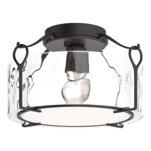 Hubbardton Forge 2020 Black Water Glass (LL) Bow Medium Semi-Flush