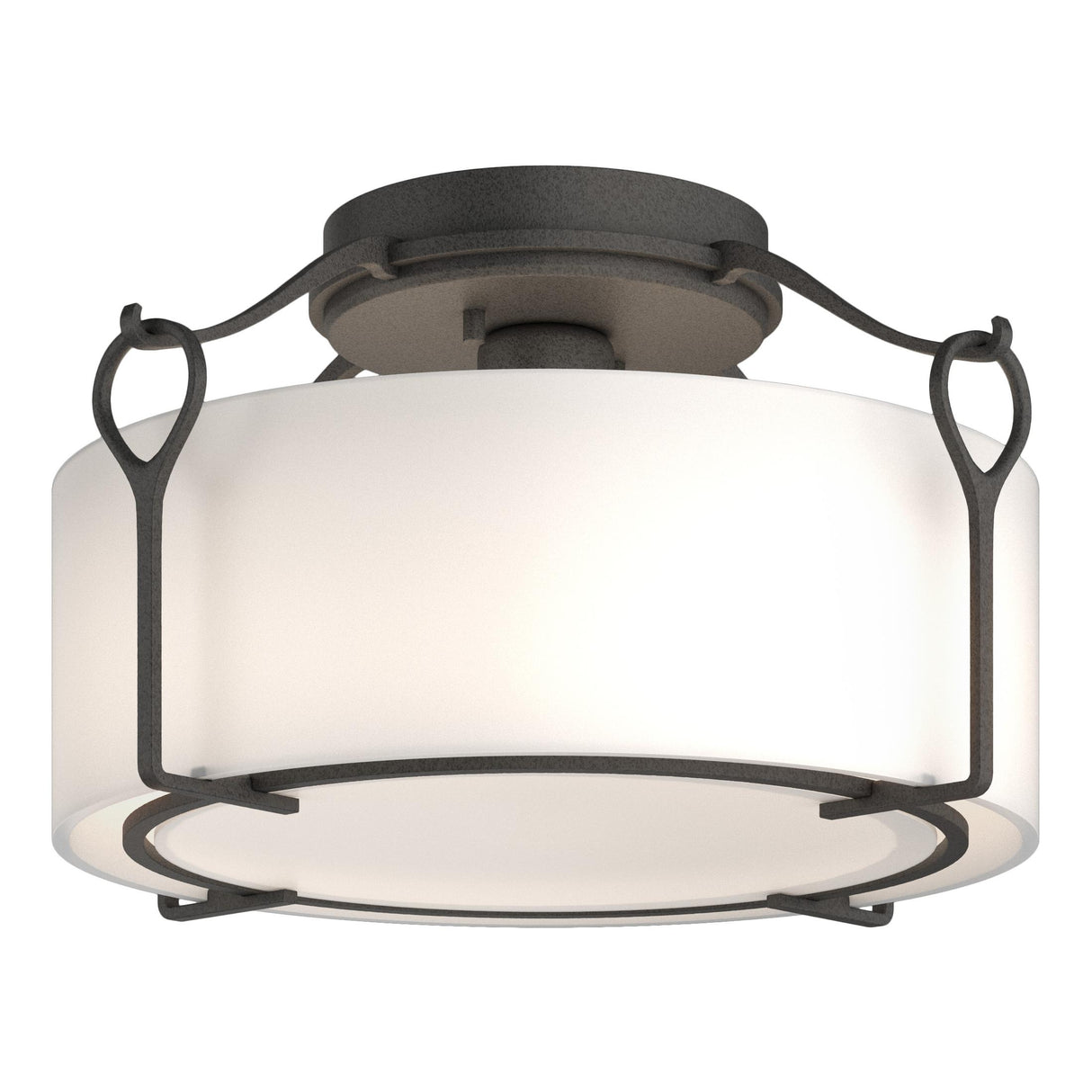Hubbardton Forge 2020 Natural Iron Opal Glass (GG) Bow Medium Semi-Flush