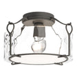 Hubbardton Forge 2020 Natural Iron Water Glass (LL) Bow Medium Semi-Flush