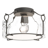 Hubbardton Forge 2020 Natural Iron Water Glass (LL) Bow Medium Semi-Flush