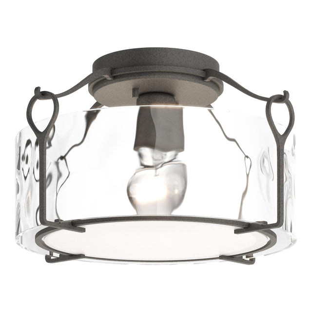 Hubbardton Forge 2020 Natural Iron Water Glass (LL) Bow Medium Semi-Flush