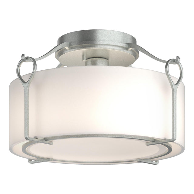Hubbardton Forge 2020 Vintage Platinum Opal Glass (GG) Bow Medium Semi-Flush