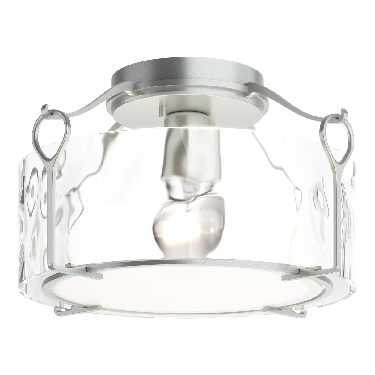 Hubbardton Forge 2020 Vintage Platinum Water Glass (LL) Bow Medium Semi-Flush