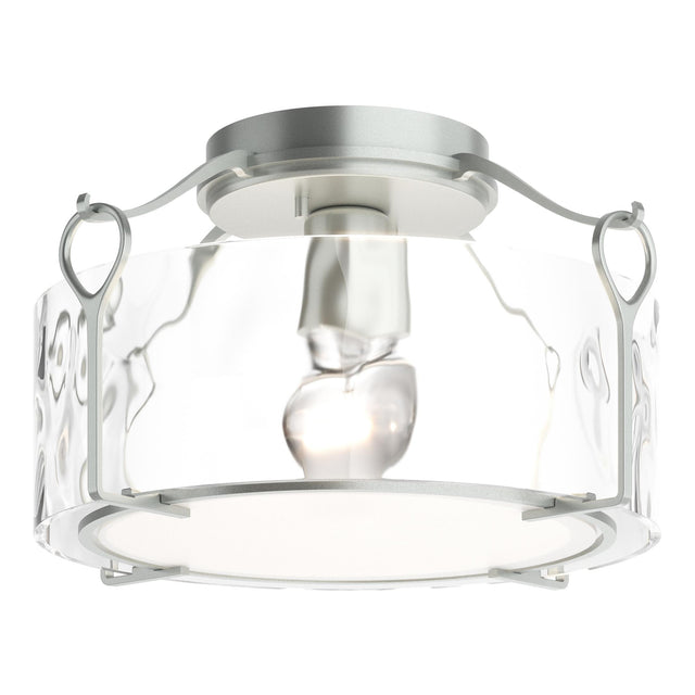 Hubbardton Forge 2020 Vintage Platinum Water Glass (LL) Bow Medium Semi-Flush