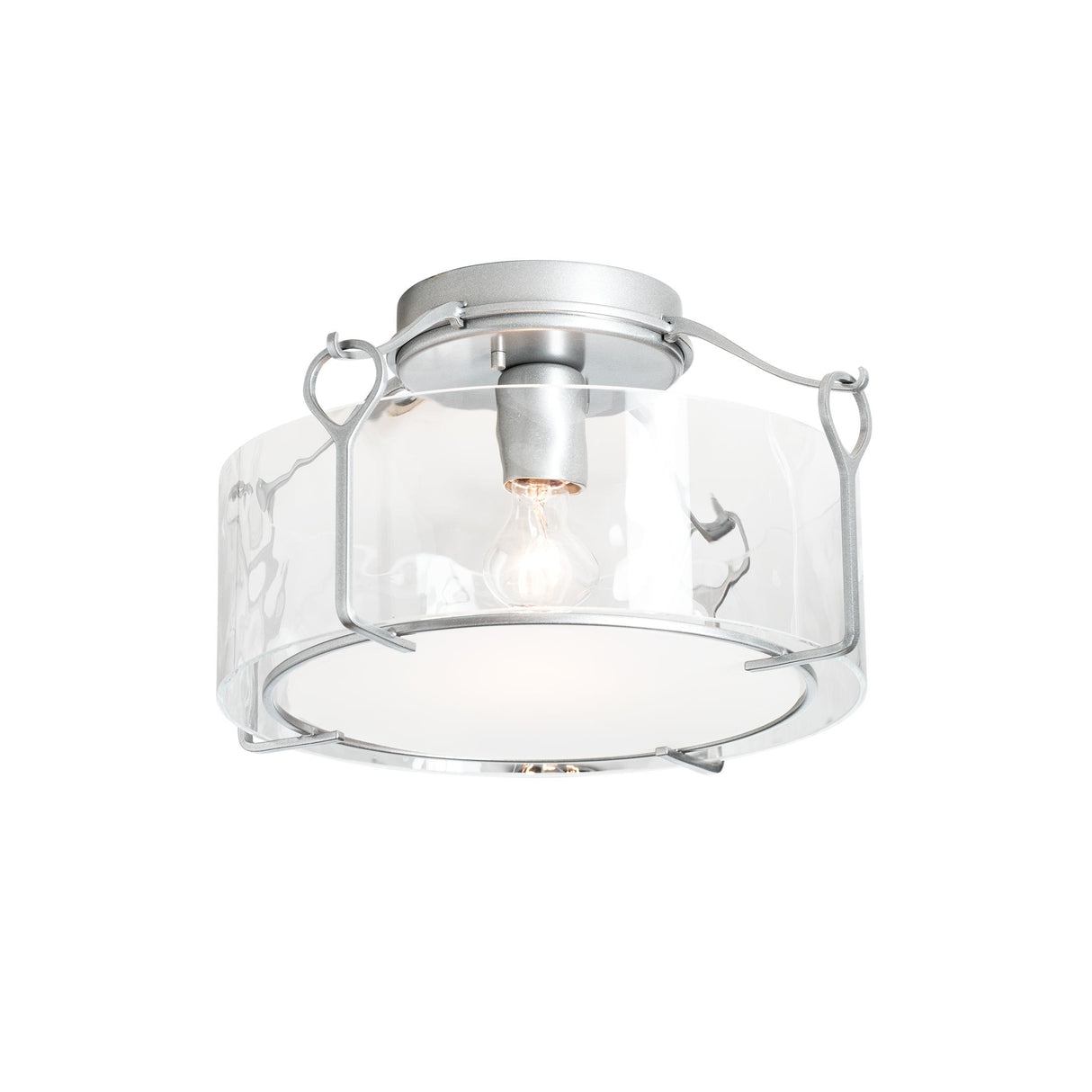 Hubbardton Forge 2020 Vintage Platinum Water Glass (LL) Bow Medium Semi-Flush