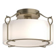 Hubbardton Forge 2020 Soft Gold Opal Glass (GG) Bow Medium Semi-Flush