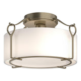 Hubbardton Forge 2020 Soft Gold Opal Glass (GG) Bow Medium Semi-Flush