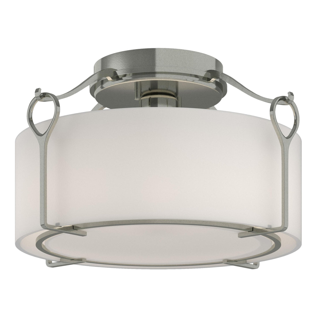 Hubbardton Forge 2020 Sterling Opal Glass (GG) Bow Medium Semi-Flush