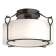 Hubbardton Forge 2020 Oil Rubbed Bronze Opal Glass (GG) Bow Medium Semi-Flush