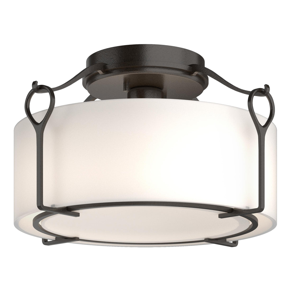 Hubbardton Forge 2020 Oil Rubbed Bronze Opal Glass (GG) Bow Medium Semi-Flush