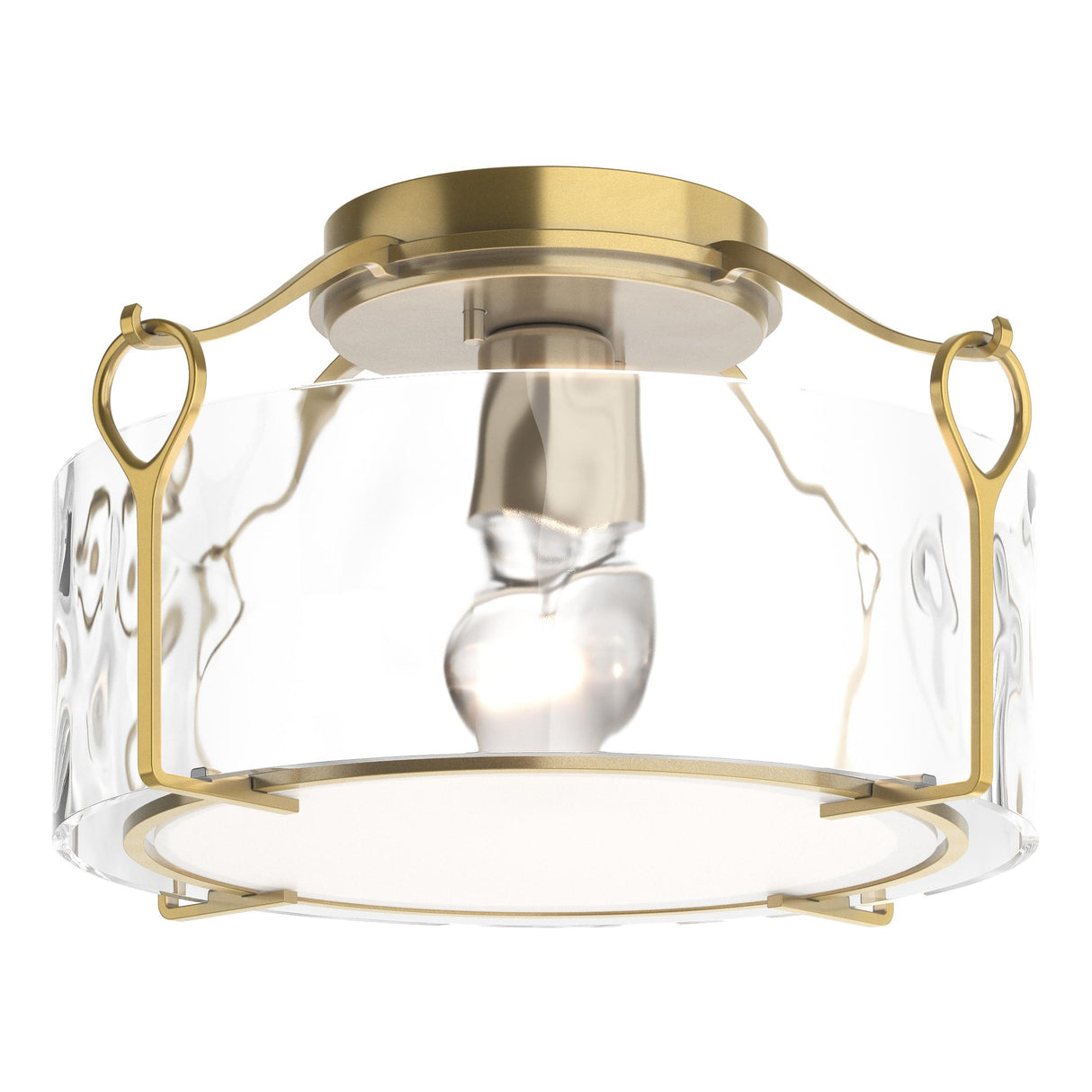 Hubbardton Forge 2020 Modern Brass Water Glass (LL) Bow Medium Semi-Flush