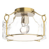 Hubbardton Forge 2020 Modern Brass Water Glass (LL) Bow Medium Semi-Flush