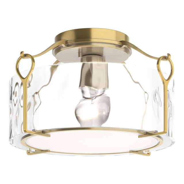 Hubbardton Forge 2020 Modern Brass Water Glass (LL) Bow Medium Semi-Flush