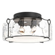 Hubbardton Forge 2020 Black Water Glass (LL) Bow Large Semi-Flush
