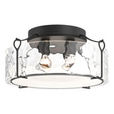 Hubbardton Forge 2020 Black Water Glass (LL) Bow Large Semi-Flush
