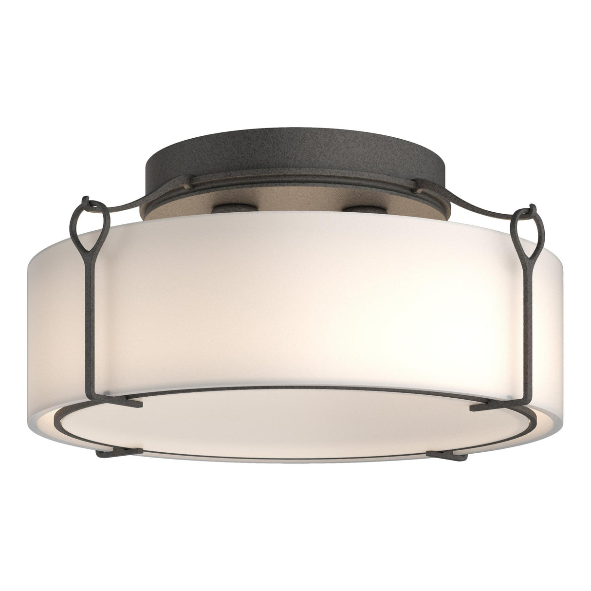 Hubbardton Forge 2020 Natural Iron Opal Glass (GG) Bow Large Semi-Flush
