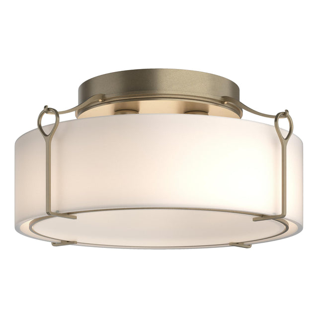 Hubbardton Forge 2020 Soft Gold Opal Glass (GG) Bow Large Semi-Flush
