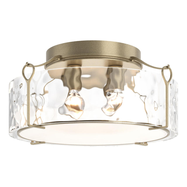 Hubbardton Forge 2020 Soft Gold Water Glass (LL) Bow Large Semi-Flush