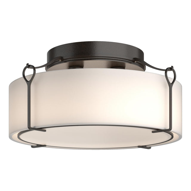 Hubbardton Forge 2020 Oil Rubbed Bronze Opal Glass (GG) Bow Large Semi-Flush