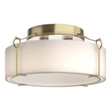 Hubbardton Forge 2020 Modern Brass Opal Glass (GG) Bow Large Semi-Flush