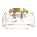 Hubbardton Forge 2020 Modern Brass Water Glass (LL) Bow Large Semi-Flush