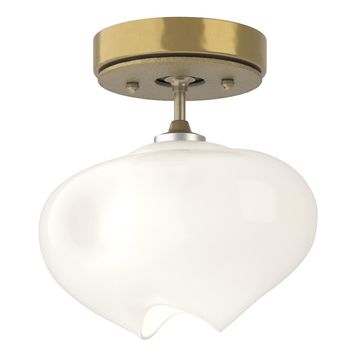 Hubbardton Forge 2022 Modern Brass Modern Brass Frosted Glass (FD) Ume 1-Light Semi-Flush