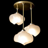 Hubbardton Forge 2022 Modern Brass Frosted Glass (FD) Ume 3-Light Semi-Flush