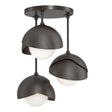 Hubbardton Forge 2022 Oil Rubbed Bronze Oil Rubbed Bronze Opal Glass (GG) Brooklyn 3-Light Double Shade Semi-Flush