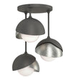 Hubbardton Forge 2022 Natural Iron Sterling Opal Glass (GG) Brooklyn 3-Light Double Shade Semi-Flush