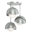 Hubbardton Forge 2022 Vintage Platinum Vintage Platinum Opal Glass (GG) Brooklyn 3-Light Double Shade Semi-Flush
