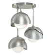Hubbardton Forge 2022 Sterling Vintage Platinum Opal Glass (GG) Brooklyn 3-Light Double Shade Semi-Flush