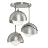 Hubbardton Forge 2022 Sterling Vintage Platinum Opal Glass (GG) Brooklyn 3-Light Double Shade Semi-Flush
