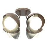 Hubbardton Forge 2022 Bronze Sterling Opal Glass (GG) Brooklyn 4-Light Double Shade Semi-Flush