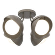 Hubbardton Forge 2022 Dark Smoke Dark Smoke Opal Glass (GG) Brooklyn 4-Light Double Shade Semi-Flush