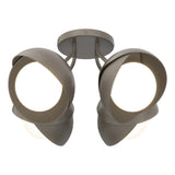 Hubbardton Forge 2022 Dark Smoke Dark Smoke Opal Glass (GG) Brooklyn 4-Light Double Shade Semi-Flush