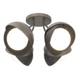 Hubbardton Forge 2022 Dark Smoke Black Opal Glass (GG) Brooklyn 4-Light Double Shade Semi-Flush