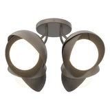 Hubbardton Forge 2022 Dark Smoke Oil Rubbed Bronze Opal Glass (GG) Brooklyn 4-Light Double Shade Semi-Flush