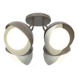 Hubbardton Forge 2022 Dark Smoke Vintage Platinum Opal Glass (GG) Brooklyn 4-Light Double Shade Semi-Flush