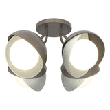 Hubbardton Forge 2022 Dark Smoke Vintage Platinum Opal Glass (GG) Brooklyn 4-Light Double Shade Semi-Flush