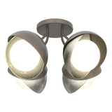 Hubbardton Forge 2022 Dark Smoke Sterling Opal Glass (GG) Brooklyn 4-Light Double Shade Semi-Flush