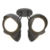 Hubbardton Forge 2022 Black Black Opal Glass (GG) Brooklyn 4-Light Double Shade Semi-Flush