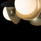Hubbardton Forge 2022 Black Modern Brass Opal Glass (GG) Brooklyn 4-Light Double Shade Semi-Flush