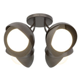Hubbardton Forge 2022 Oil Rubbed Bronze Dark Smoke Opal Glass (GG) Brooklyn 4-Light Double Shade Semi-Flush