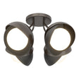 Hubbardton Forge 2022 Oil Rubbed Bronze Black Opal Glass (GG) Brooklyn 4-Light Double Shade Semi-Flush