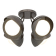 Hubbardton Forge 2022 Oil Rubbed Bronze Natural Iron Opal Glass (GG) Brooklyn 4-Light Double Shade Semi-Flush